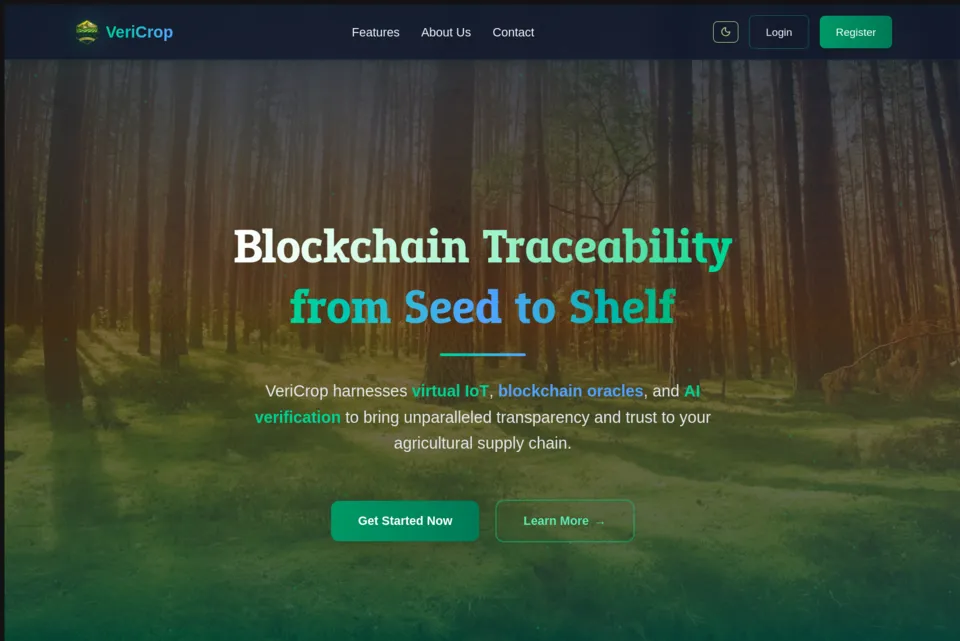 VeriCrop dashboard screenshot